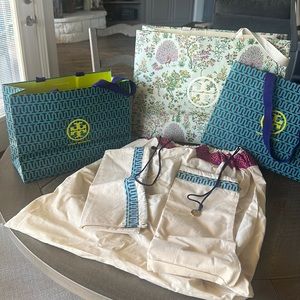 Bundle of Tory Burch bags.